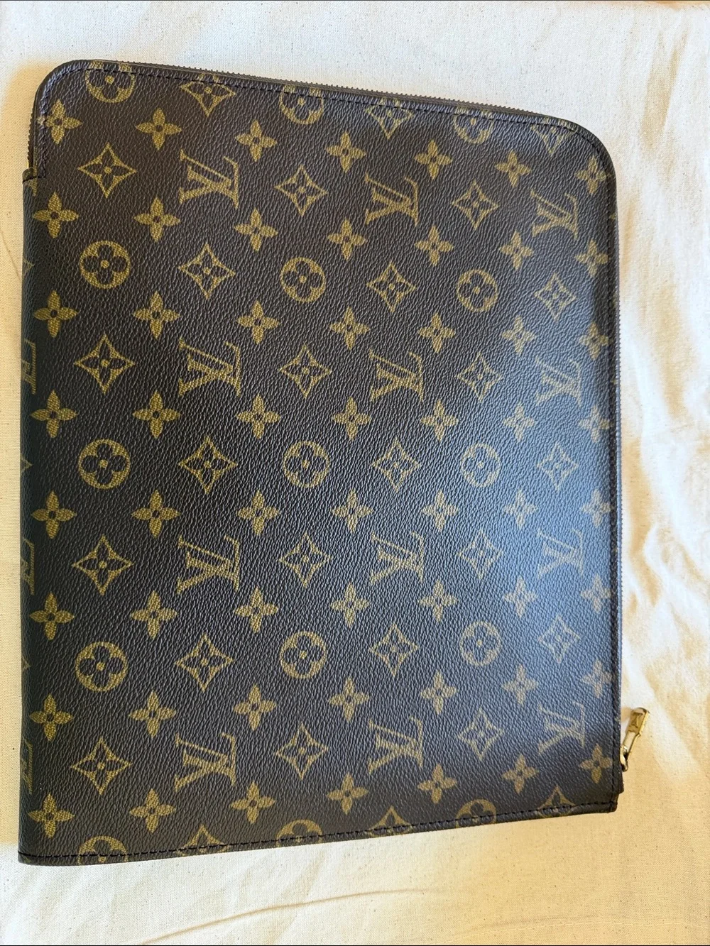 Louis Vuitton Monogram Canvas Laptop Sleeve - Brown & Gold